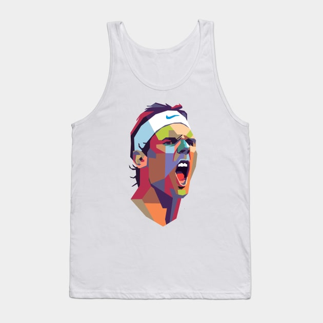 Rafael Nadal Color Portrait Tank Top by mursyidinejad